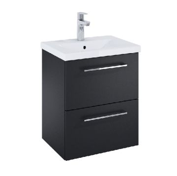 Roca ROMA COMPACT 515мм мебел за баня с умивалник Черен Мат с две чекмеджета 