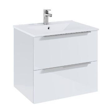 ROCA ELEGANT PLUS МДФ мебел с две чекмеджета и умивалник 613мм бял гланц дръжките се поръчват отделно A852018806