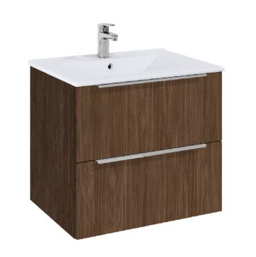  ROCA ELEGANT PLUS МДФ мебел с две чекмеджета и умивалник 613мм цвят Орех дръжките се поръчват отделно 