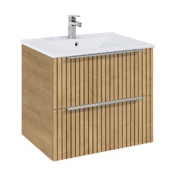 ROCA ELEGANT PLUS МДФ мебел с две чекмеджета и умивалник 613мм цвят Дъп структориран дръжките се поръчват отделно 