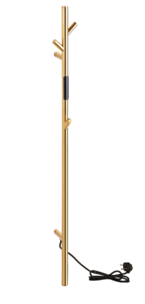 Лира за баня, електрическа, компактна със закачалки, злато