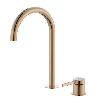 ROCA ONA Смесител за умивалник със странична ръкохватка и клик-клак клапа Розово Злато 