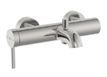 ROCA ONA Стенен смесител за вана-душ с автоматичен превключвател Stainless Steel Finish 