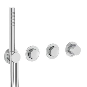 ROCA T-MULTI Вграден термостатичен смесител за душ с два изхода Хром