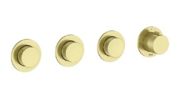 ROCA T-MULTI Вграден термостатичен смесител за душ с три изхода Brushed Brass
