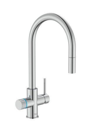 ROCA AQUAFY Смесител за кухня с фитрираща система два изхода и изваждащ се чучур Хром