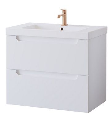 ATRIA мебел за баня 60 см с две чекмеджета бял гланц