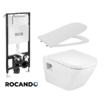 GAP SQUARE FIX Комплект стенна тоалетна чиния структура ACTIVE One и капак забавено падане Slim