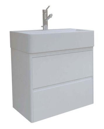 IBERIS Мебел за баня с умивалник 60  бял с 2 чекмеджета