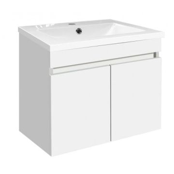 BERANJENA Мебел за баня с умивалник и две врати 550  бял гланц