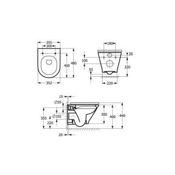 GAP ROUND Compact Компактна тоалетна с капак забавено падане, вградено казанче DUPLO