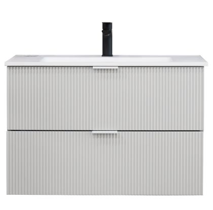 BRISBANE GREY 80 шкаф за баня с умивалник и две чекмеджета