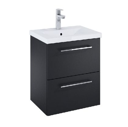 Roca ROMA COMPACT 515мм мебел за баня с умивалник Черен Мат с две чекмеджета 