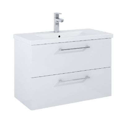 Roca ROMA COMPACT 815мм мебел за баня с умивалник Бял гланц с две чекмеджета 