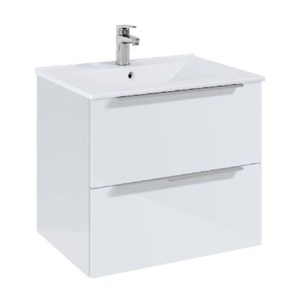 ROCA ELEGANT PLUS МДФ мебел с две чекмеджета и умивалник 613мм бял гланц дръжките се поръчват отделно A852018806