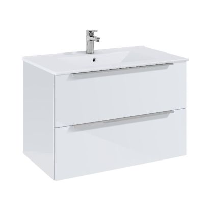 ROCA ELEGANT PLUS МДФ мебел с две чекмеджета и умивалник 813мм цвят Бял гланц дръжките се поръчват отделно 