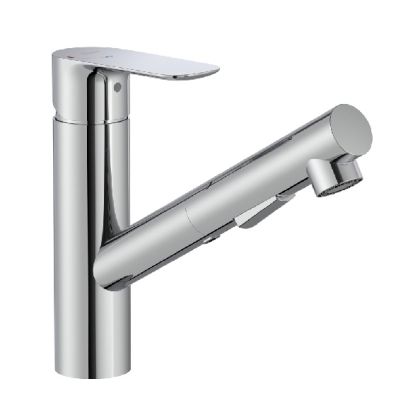 ROCA CALA Cold Start Смесител за кухненска мивка с въртящ и изваждащ се чучур с 2 функции хром 