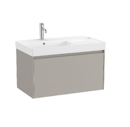 ROCA ONA 80 Мебел Unik с едно чекмеджета и асиметричен умивалник Sand Grey 