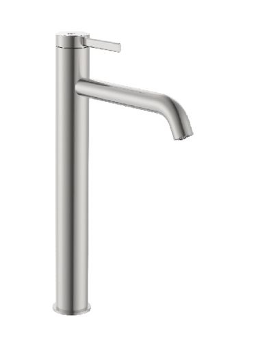 ROCA ONA Висок смесител за умивалник с клик-клак Stainless Steel Finish 