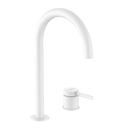 ROCA ONA Смесител за умивалник със странична ръкохватка и клик-клак клапа Бял Мат 