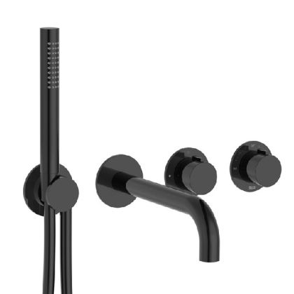 ROCA T-MULTI Вграден термостатичен смесител за душ с два изхода Titanium Black