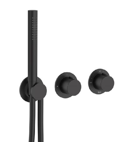 ROCA T-MULTI Вграден термостатичен смесител за душ с два изхода Черен Мат