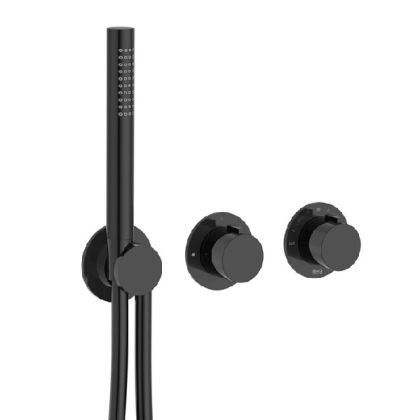 ROCA T-MULTI Вграден термостатичен смесител за душ с два изхода Titanium Black