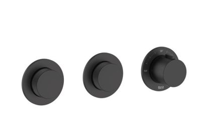 ROCA T-MULTI Вграден термостатичен смесител за душ с два изхода Черен Мат