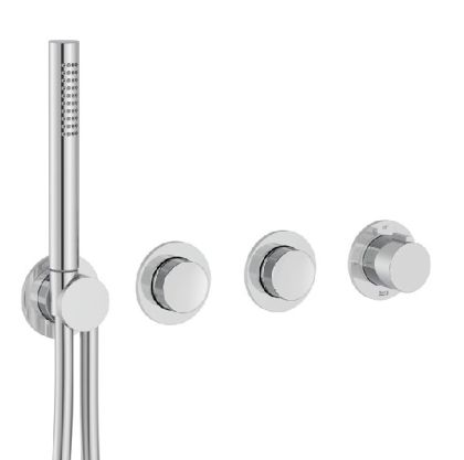 ROCA T-MULTI Вграден термостатичен смесител за душ с два изхода Хром