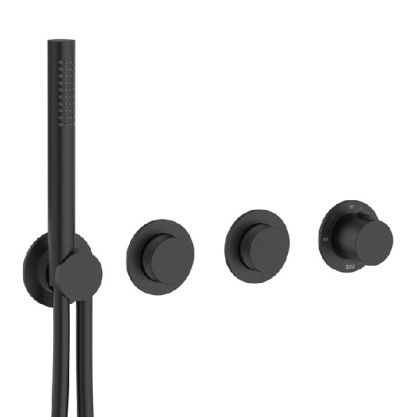 ROCA T-MULTI Вграден термостатичен смесител за душ с два изхода Черен Мат