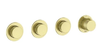 ROCA T-MULTI Вграден термостатичен смесител за душ с три изхода Brushed Brass