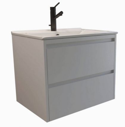 BERANJENA Мебел за баня с умивалник 550 mm 2 чекмеджета бял гланц