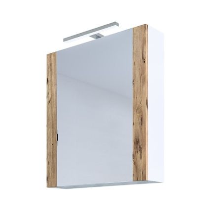 PVC Хюстън 2 шкаф с една врата и огледало с LED осветление 60 см