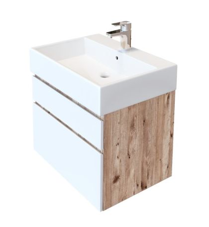 PVC Хюстън 2 шкаф за баня с две чекмеджета и умивалник 60 см