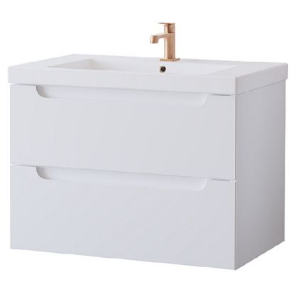 ATRIA мебел за баня 80 см с две чекмеджета бял гланц