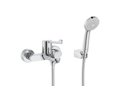 Roca Victoria Pro Стенен смесител за вана-душ с автоматичен превключвател с аксесоари Хром           