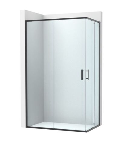 Roca Victoria Plus L2 - с 1 плъзгаща врата + 1 фиксиран панел 90см Черен Мат