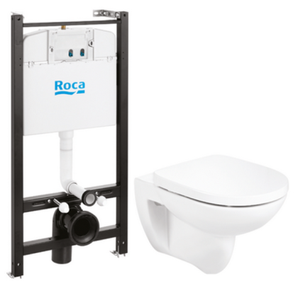 DEBBA ROUND Стенна тоалетна без ръб, плавен капак и казанче ACTIVE