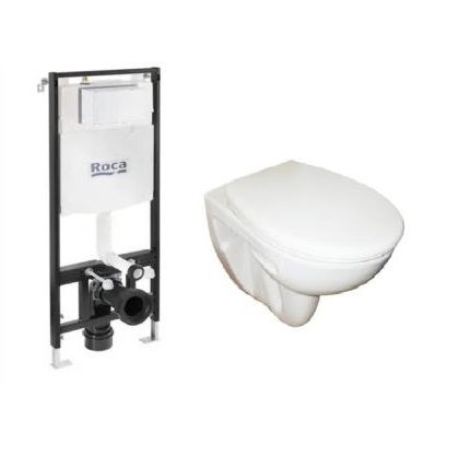 ADELE Комплект окачена тоалетна, капак със забавено падане и структура за вграждане ACTIVE