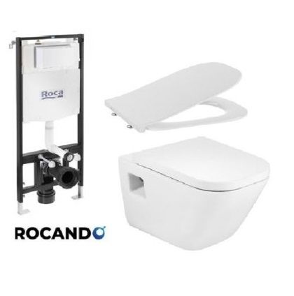 GAP SQUARE FIX Комплект стенна тоалетна чиния структура ACTIVE One и капак забавено падане Slim