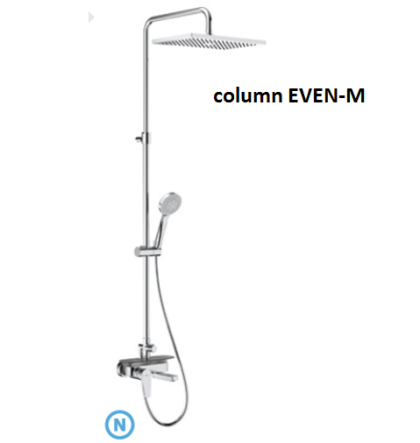EVEN-M SQUARE Колона за душ с подв душ и чучур