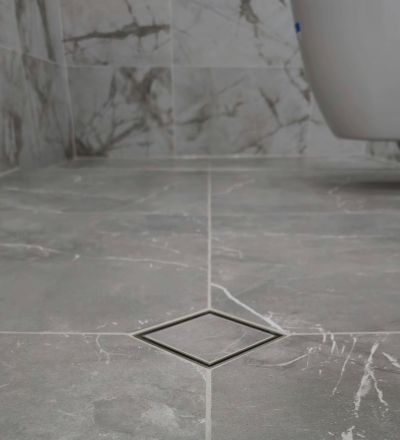 FLIPDRAIN 10*10 HROM MAT точков сифон със сух и воден затвор неръждаема стомана