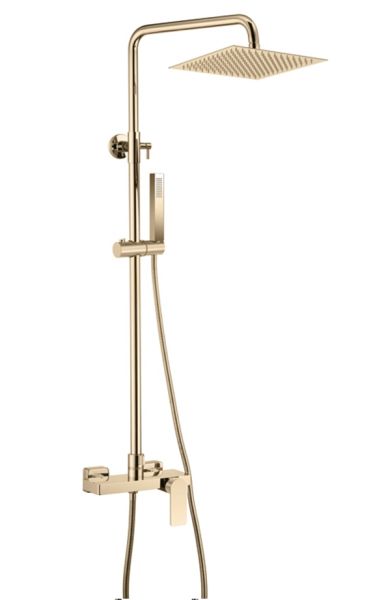 LOTUS SQ Душ-пита 30 / 30  SLIM неръждаема стомана покритие GOLD MAT