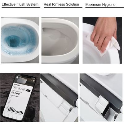  VOREA VORTEX  In-Wash Комплект стенна тоалетна с електронно биде, капак с плавно затваряне и подряване и структура DUPLO S Smart