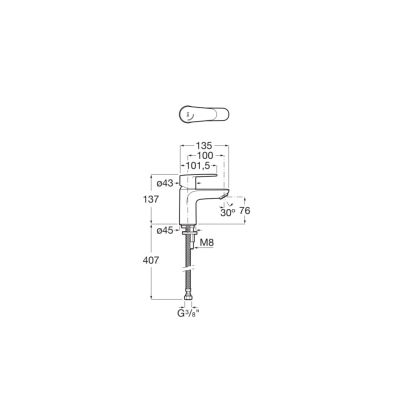 Смесител за умивалник Roca Victoria Plus без изпразнител