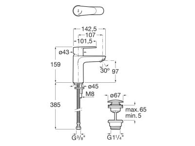 Смесител за умивалник Roca Victoria Plus с комфортна височина и клик витло