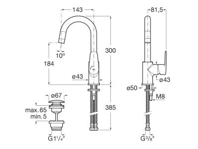 Смесител за умивалник Roca Victoria Plus с въртящ се чучур, подходящ за умивалници за баня