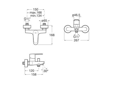 Смесител за вана/душ Roca Victoria Plus с включена периферия