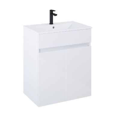 Cube-N ROCA Бял гланц  65см базов модул с две врати и умивалник