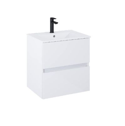 Cube-N ROCA Бял гланц 55см базов модул с две чекмеджета и умивалник